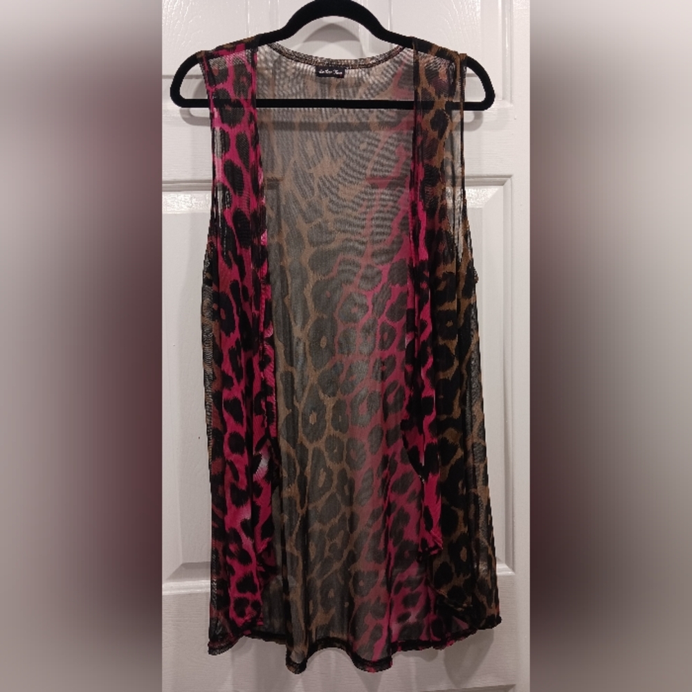 Animal Print Sheer Vest